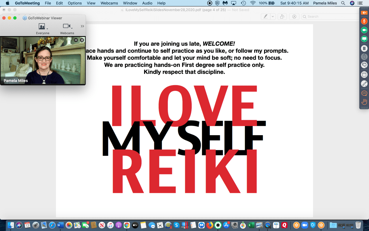 I Love Myself Reiki, Online Global Self Practice with Pamela Miles Screenshot